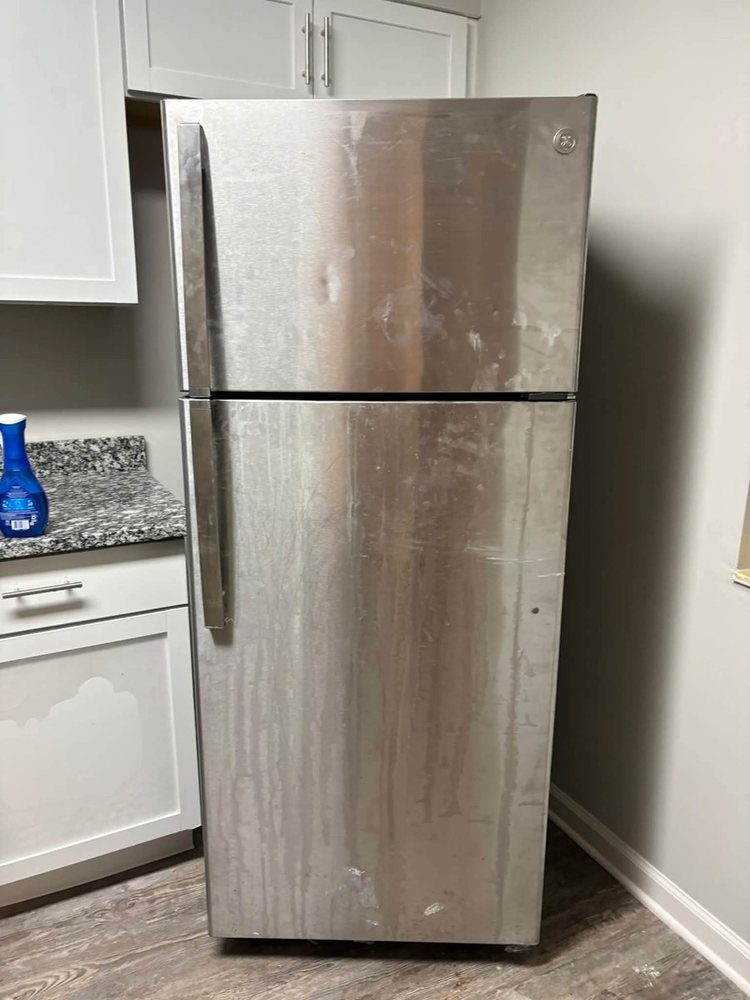 Refrigerator exterior before cleaning